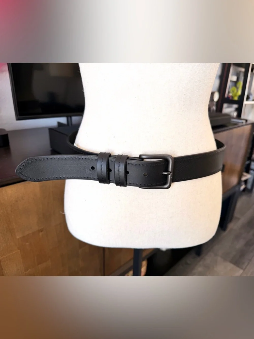 Wrangler Black Leather Belt Bag Style Belt